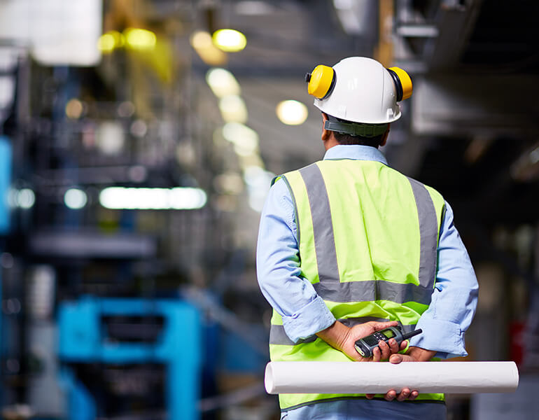 Line engineer observing plant